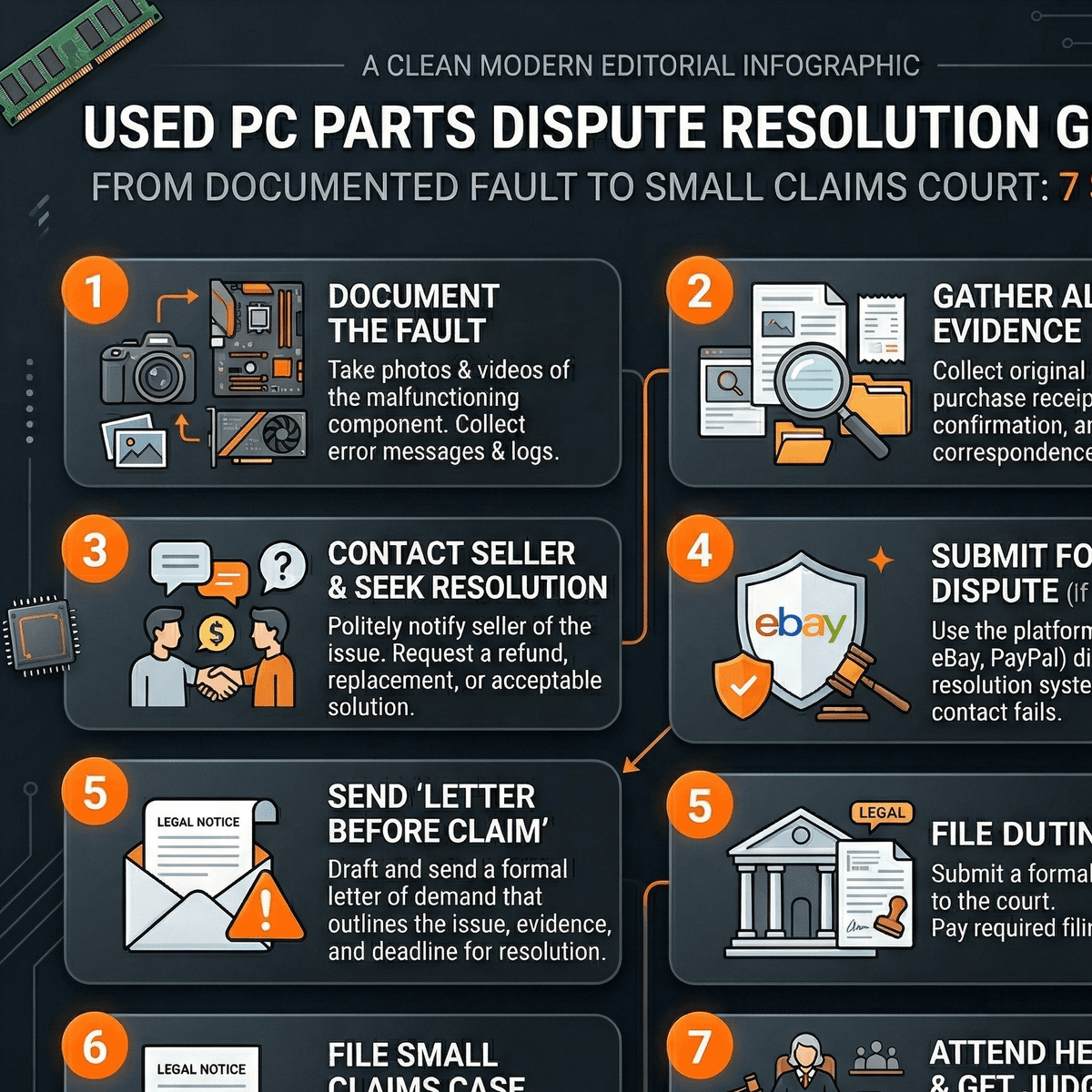 7-step dispute process from documenting the fault through to small claims court
