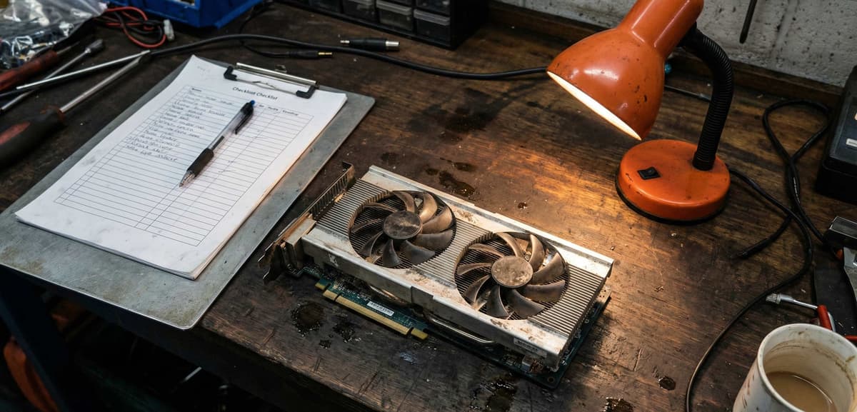Inspection checklist diagram for buying used PC parts safely