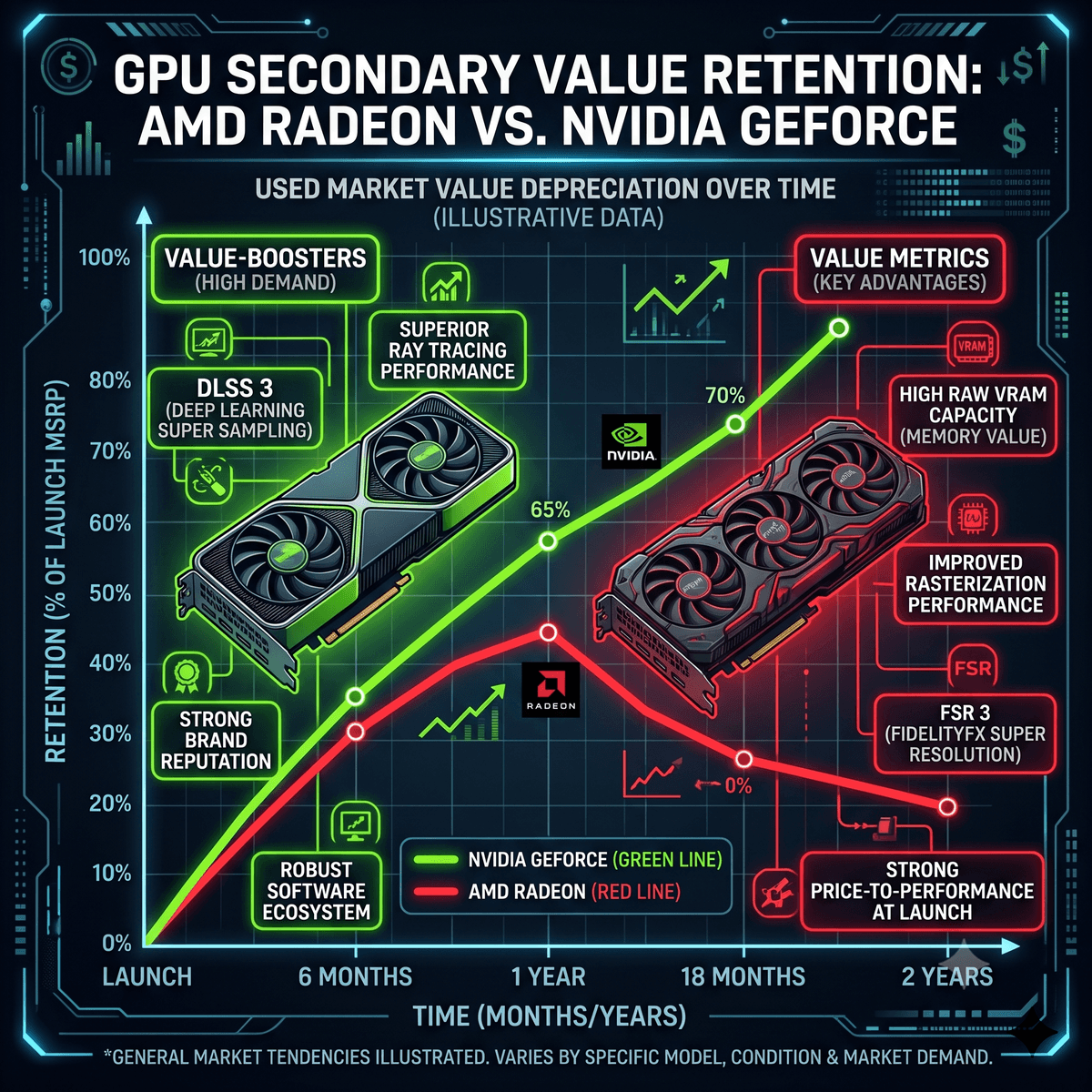 GeForce vs Radeon used market retention factors visual